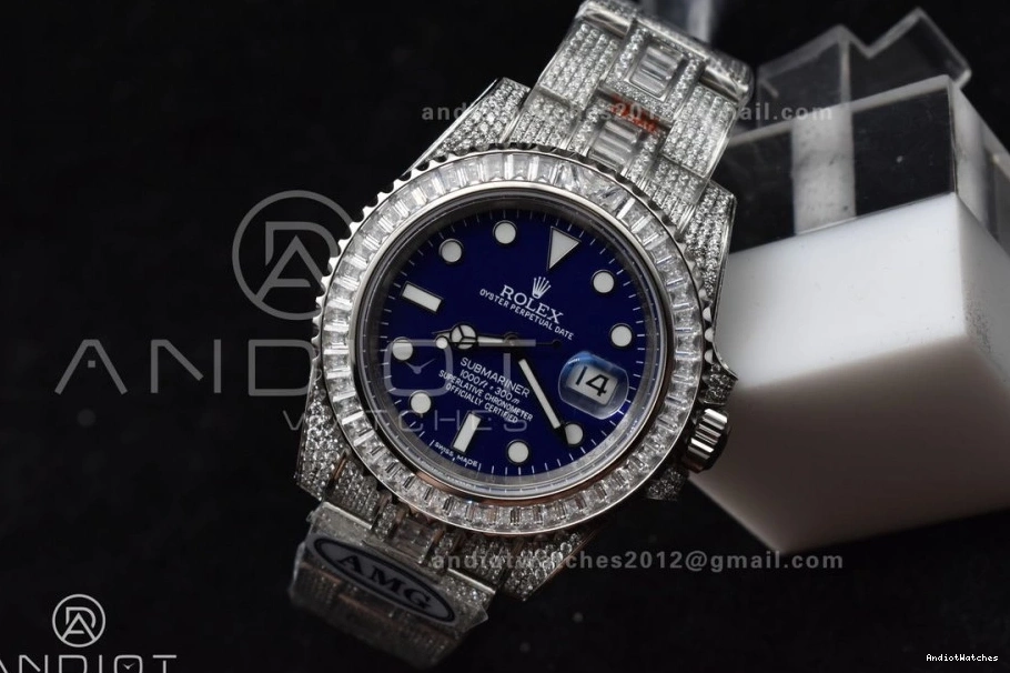 Diamonds AMGF Blue Best On VR Bracelet Edition 1149 Dial On SS Submariner Chic 40mm Full 0112